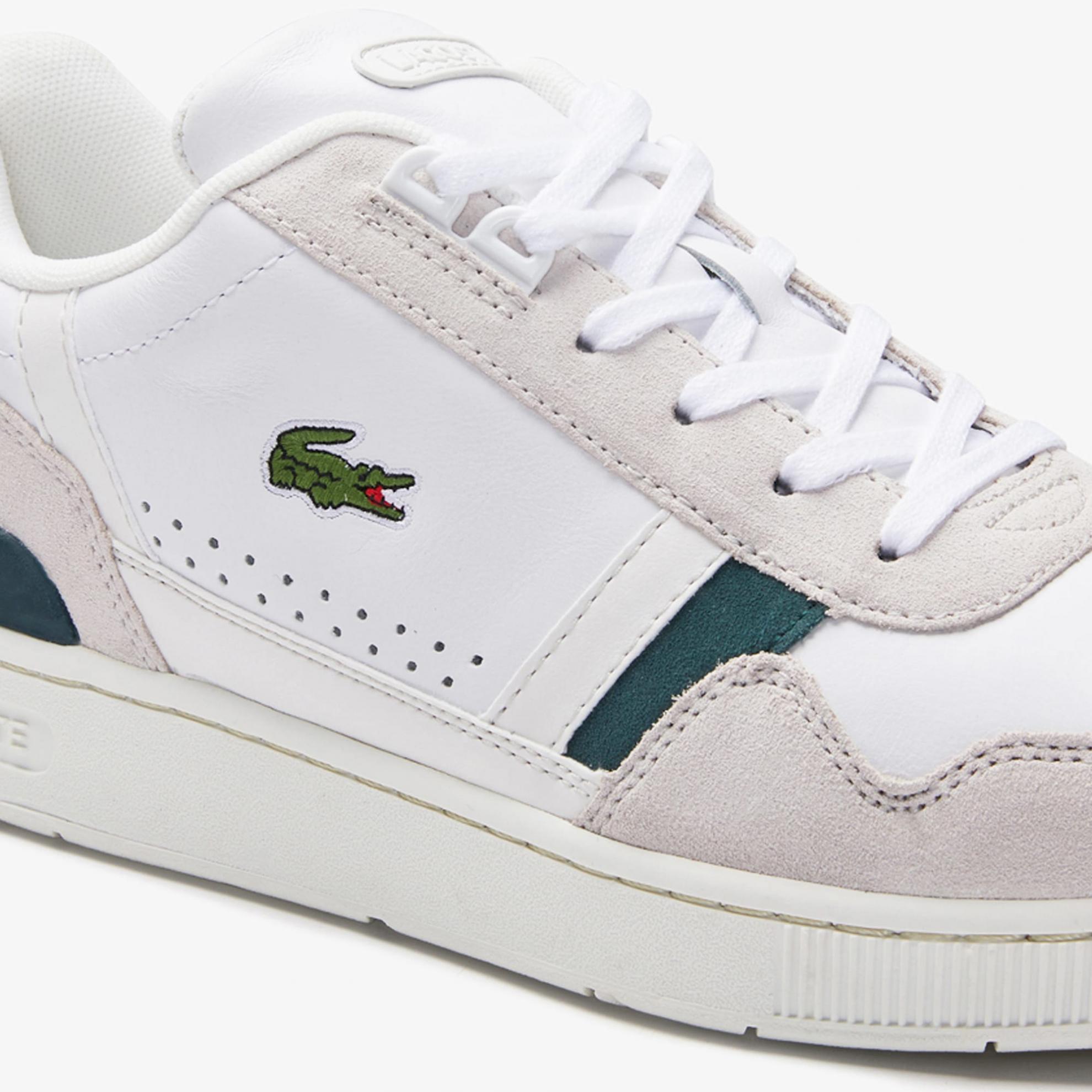 Sneakers | Mens Lacoste T-Clip Leather and Suede Trainers OFF WHT/DK ...